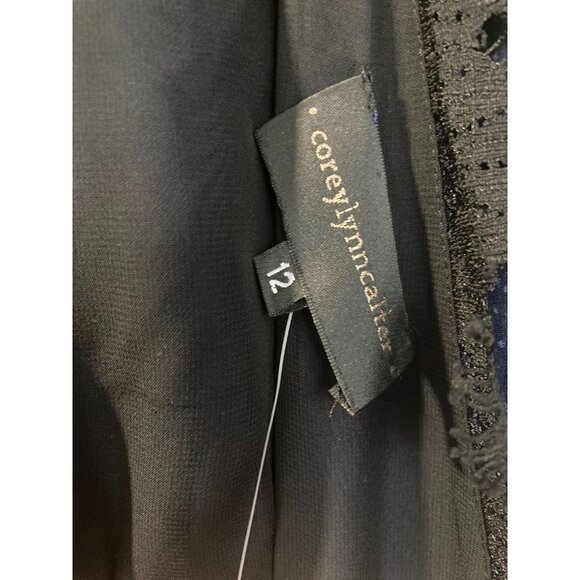 NWT Corey Lynn Calter Anthropologie Split Dots in Blue Black Polka Dot Open Back - Picture 6 of 6
